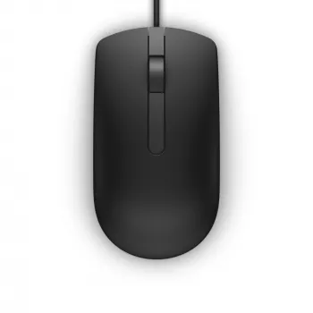 DELL Kabelgebundene Maus – MS116 – Schwarz – (RTL BOX), Beidhändig, Optisch, USB Typ-A, 1000 DPI, Schwarz