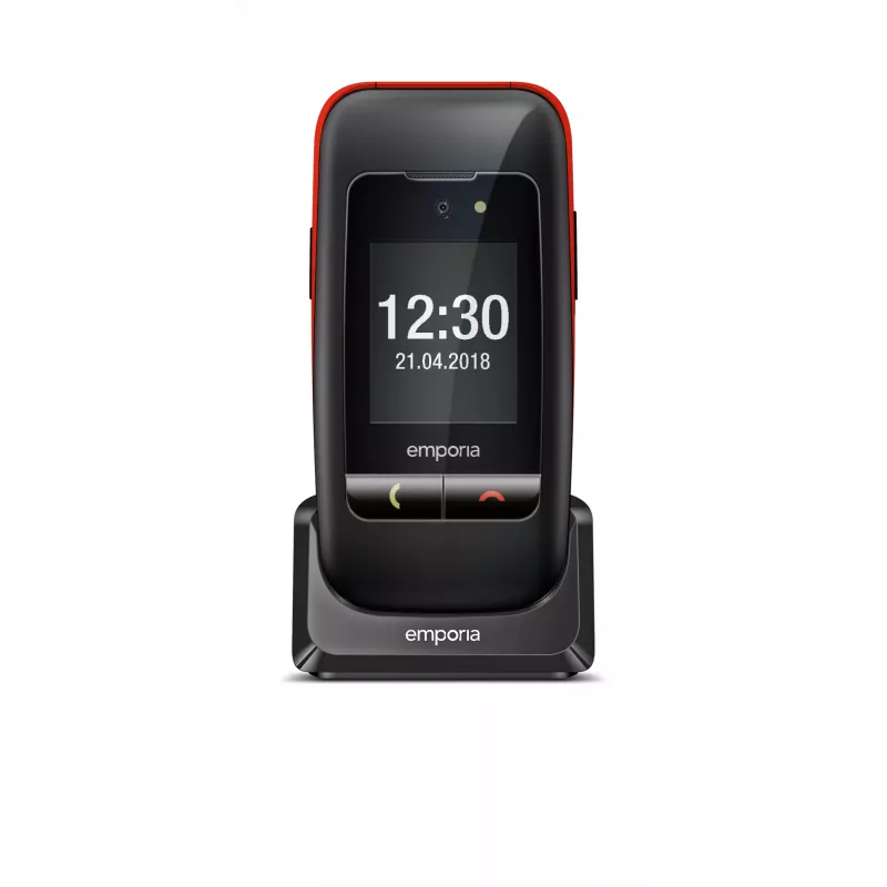 Emporia emporiaONE 6.1 cm (2.4 inch) 80 g Schwarz, Rot Seniorenhandy