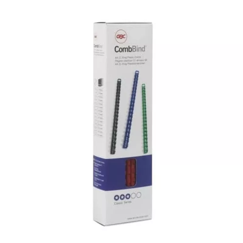 GBC CombBind Bindekämme 14mm A4 21R, Blau, 125 Blatt, Polyvinylchlorid (PVC), A4, 100 Stk.