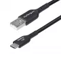 StarTech.com 3m USB-A auf USB-C Ladekabel, Laden & Synchronisieren, 3A, USB 2.0, TPE-Mantel – Schwarzes USB-Ladekabel