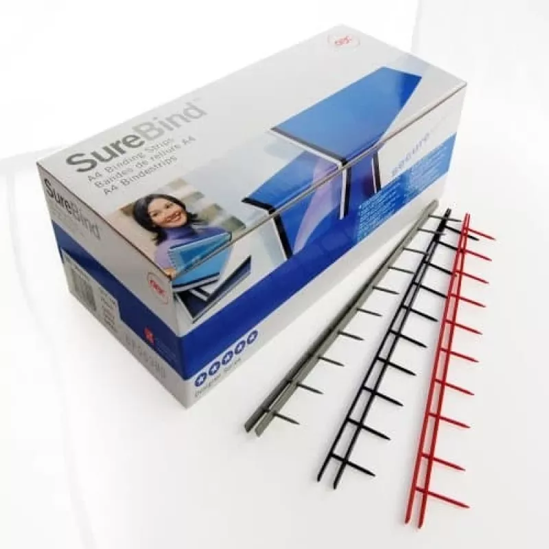 GBC SureBind Bindestreifen A4 Rot 25mm (100), Rot, A4, 25 mm, 297 mm, 100 Stk.
