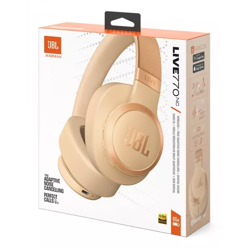 JBL Live 770NC Headset Kabellos Head-band Anrufe/Musik Bluetooth Sand