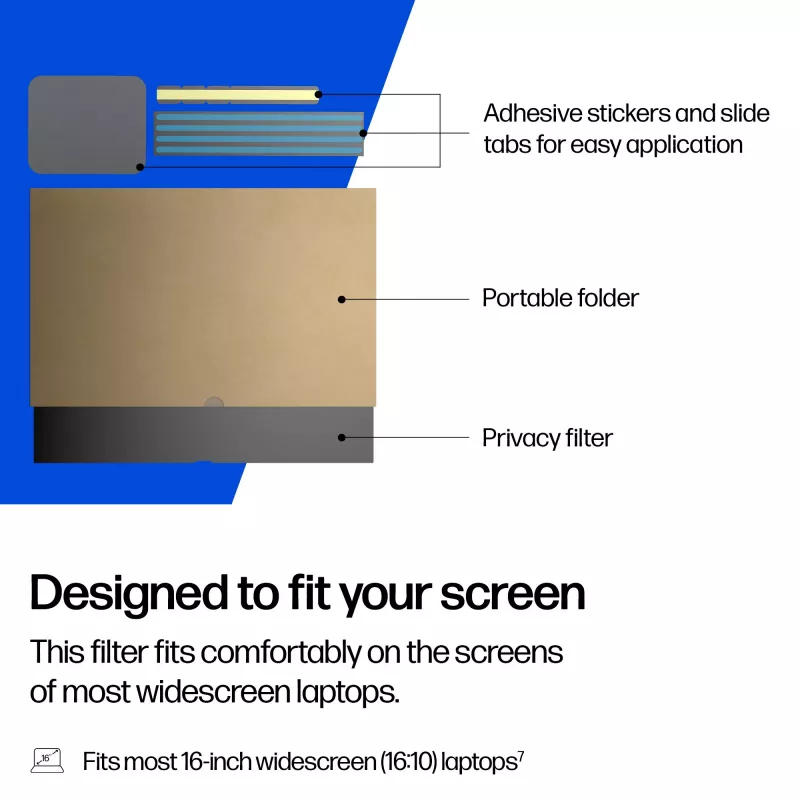 HP 16-Zoll Widescreen Laptop-Blickschutzfilter