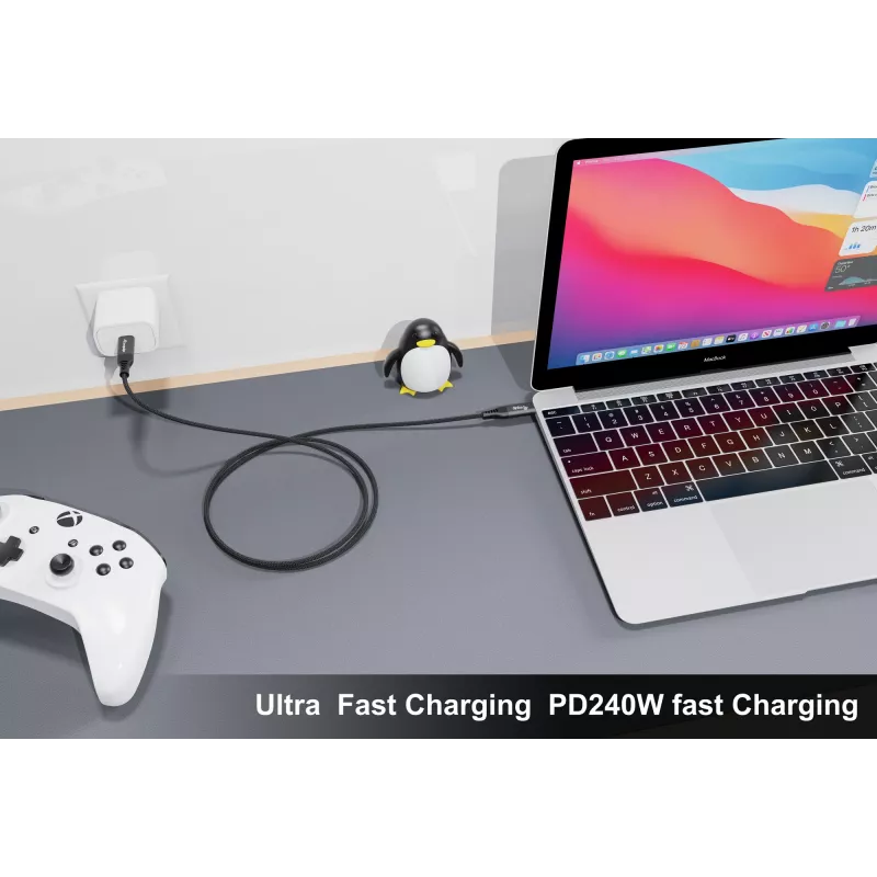 USB4 Gen 4x2 C‑auf‑C‑Kabel EQUIP 1,2 m, 80 Gbit/s, PD240W, 8K@60Hz, Schwarz