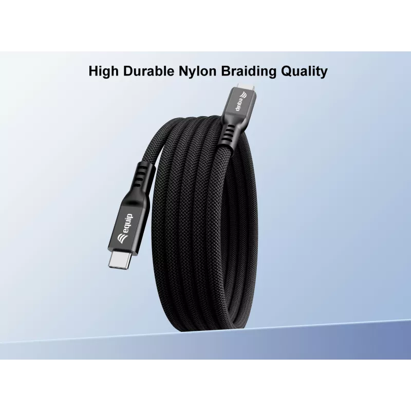 USB4 Gen4x2 C‑zu‑C Kabel EQUIP 2 m, 80 Gbit/s, PD 240 W, 8K@60Hz, Schwarz