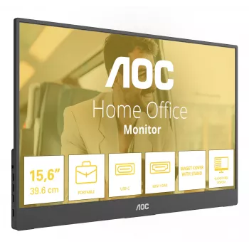 AOC 16T20E2 portabler TV/Monitor Tragbarer Monitor Schwarz 39,6 cm (15,6 Zoll) LED 1920 x 1080 Pixel