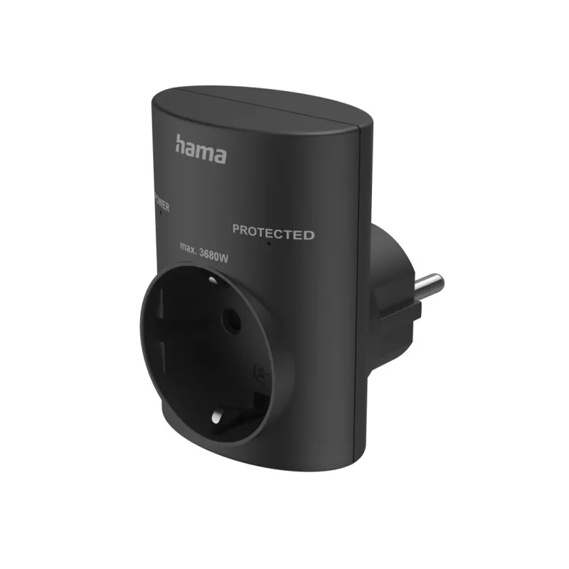 Hama 00223325 Schutzkontakt-Steckdosenadapter mit Überspannungsschutz