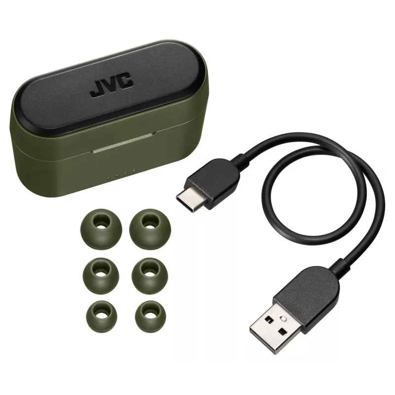 JVC Powerful Sound TWS Grün, True Wireless Stereo (TWS), 20 - 20000 Hz, Anrufe/Musik, 8,2 g, Headset, Grün