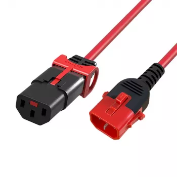ACT Stromkabel C13 IEC Lock+ – C14 IEC Lock Dual Locking rot 2 m, PC3615