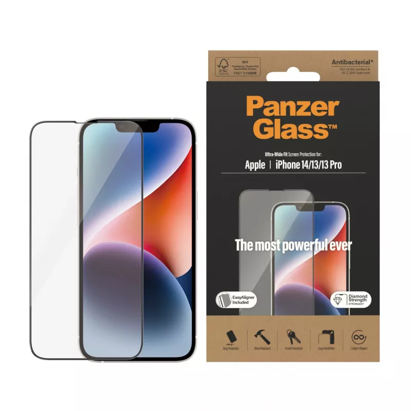 PanzerGlass® Displayschutz iPhone 14 | 13 | 13 Pro | Ultra-Wide Fit mit EasyAligner