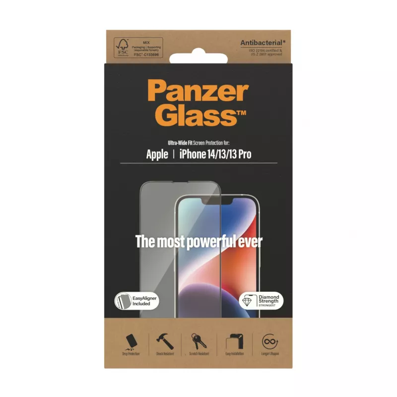 PanzerGlass® Displayschutz iPhone 14 | 13 | 13 Pro | Ultra-Wide Fit mit EasyAligner