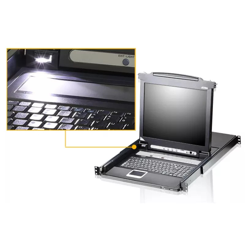 KVM-Switch ATEN CL5708N Rackmontage Schwarz USB 1280x1024