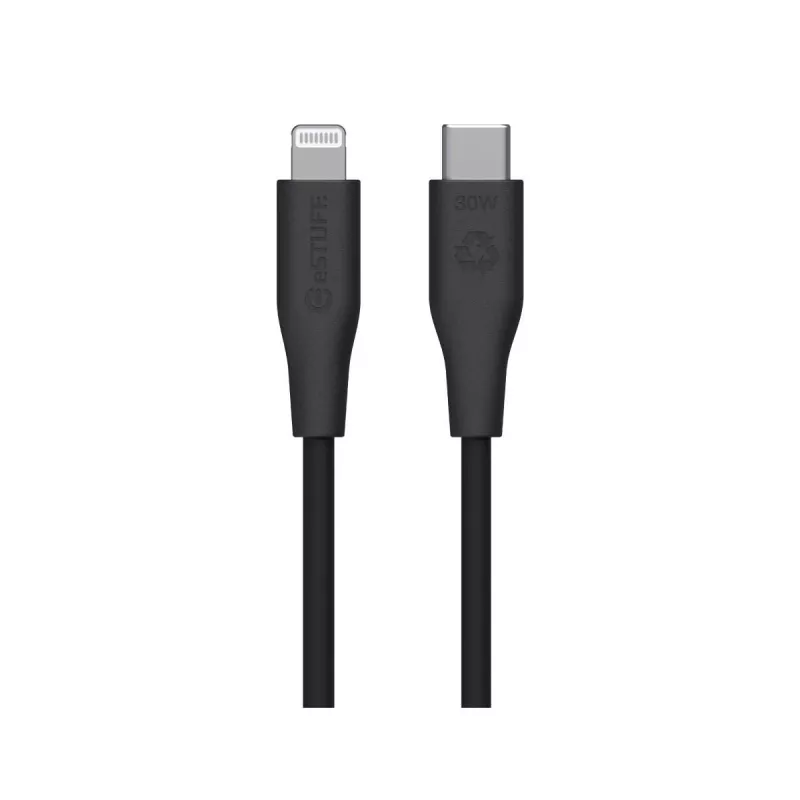 Lightning-auf-USB-C-Kabel eSTUFF ES602180 — 1 m, schwarz, MFi-zertifiziert, RoHS