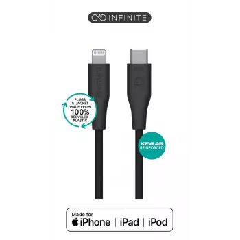 Lightning-auf-USB-C-Kabel eSTUFF ES602180-BULK — 1 m, Schwarz, MFi, RoHS