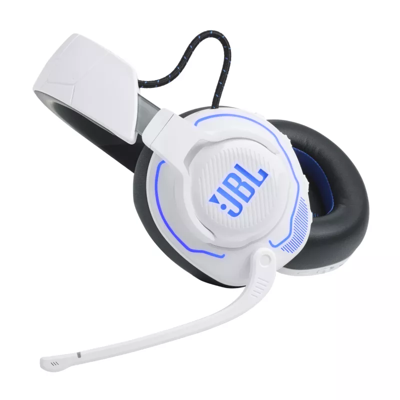 JBL Quantum 910P Headset Kabelgebunden & Kabellos Kopfband Gaming USB Typ-C Bluetooth Blau, Weiß