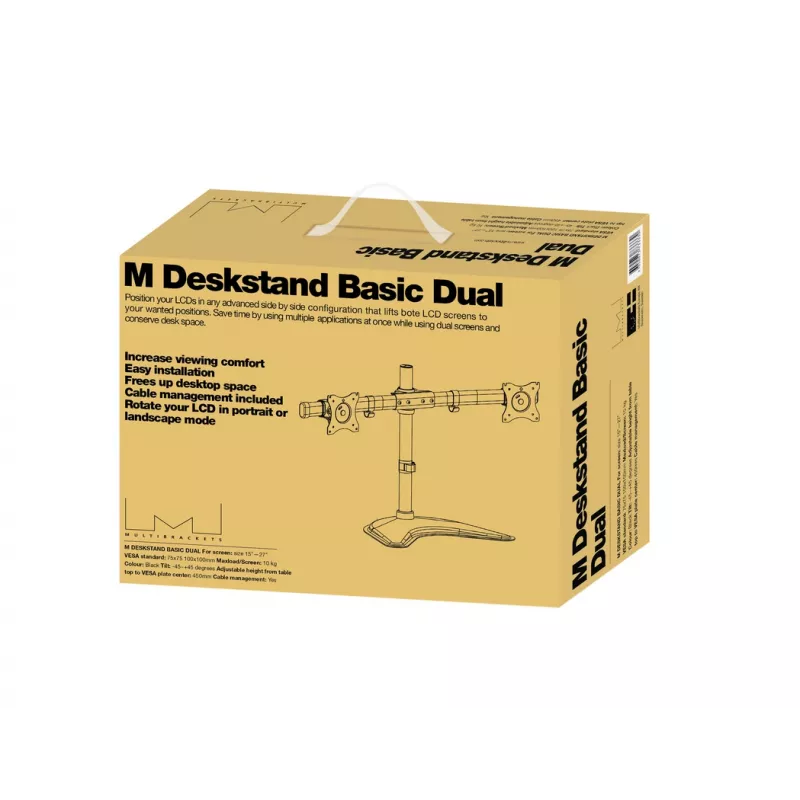 Multibrackets M Deskstand Basic Dual, Freestanding, 16 kg, 38.1 cm (15 Zoll), 68.6 cm (27 Zoll), 100 x 100 mm, Schwarz