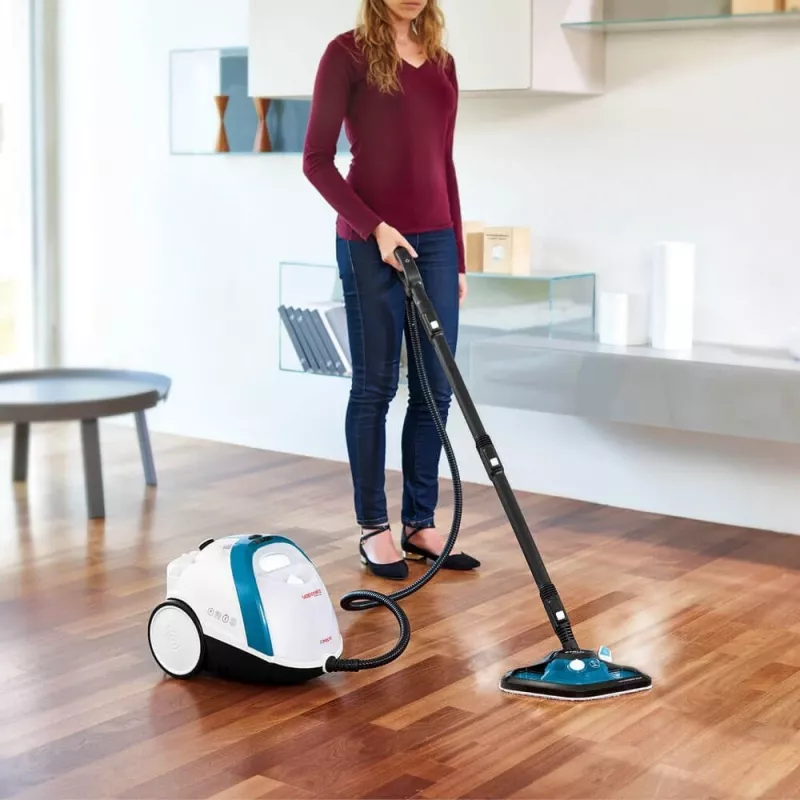 Polti Vaporetto Smart 100_B Zylinder-Dampfreiniger 1500 W Blau, Weiß