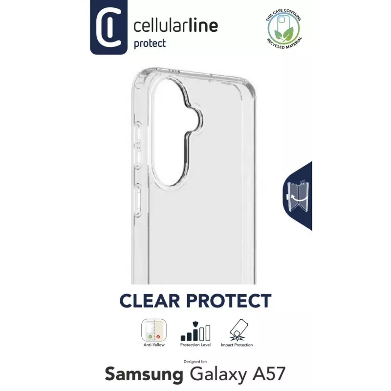 Cellularline Clear Protect - Galaxy A57 Hartschale mit Gummirändern