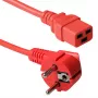 ACT Powercord Netzkabel CEE 7/7 Stecker (gewinkelt) - C19 rot 0,6 m