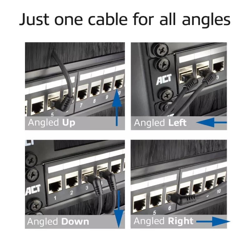 Netzwerkkabel ACT DD1901 Cat6 U/FTP (STP) 1 m RJ-45 Schwarz