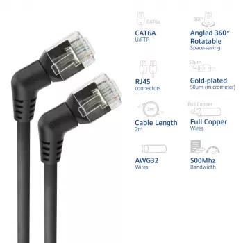 Netzwerkkabel ACT DD1902 Cat6 U/FTP (STP) 2 m RJ-45 auf RJ-45 Schwarz