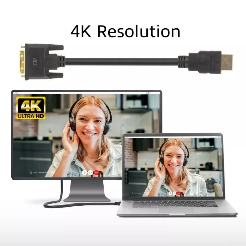 ACT AK3736 Videokabeladapter 3 m HDMI Typ A (Standard) DVI-D Schwarz