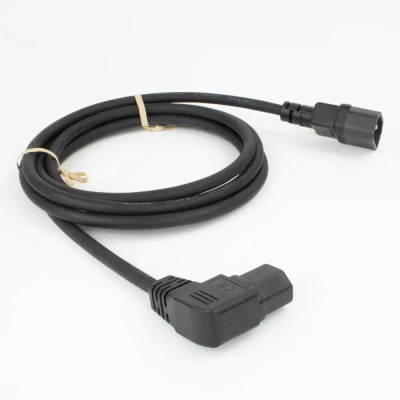 ACT Stromkabel C14 - C15 (gewinkelt links) IEC60320 schwarz 0,6 m