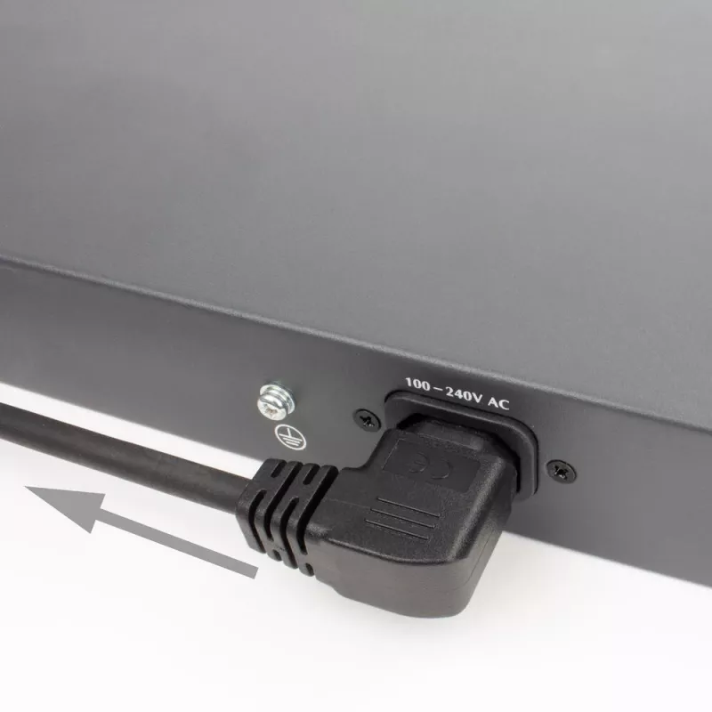 ACT Stromkabel C14 - C15 (gewinkelt links) IEC60320 schwarz 0,6 m