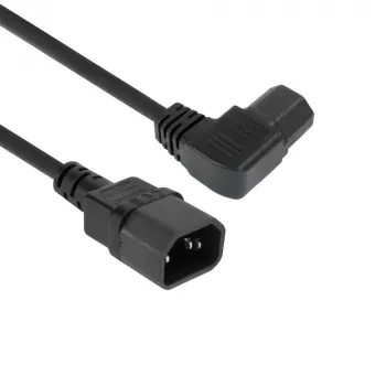 ACT Stromkabel C14 - C15 (abgewinkelt links) IEC60320 schwarz 1,2 m