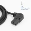 Powercord ACT C14 auf abgewinkelte C15 IEC60320 schwarz 2 m H05RN-F 10 A 250 V