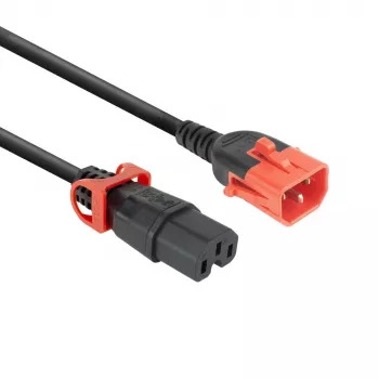 ACT Stromkabel C14 IEC Lock+ Dual Locking - C15 IEC Lock+ schwarz 2 m, PC3872