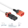 ACT Netzkabel C14 IEC Lock+ Dual Locking – C15 IEC Lock+ weiß 1 m, PC3871