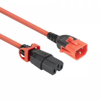 ACT Powercord C14 IEC Lock+ Dual Locking - C15 IEC Lock+ rot 2 m, PC3873