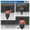 Netzkabel ACT C14 IEC Lock+ Dual Locking auf C15 IEC Lock+ rot, 3 m, 250 V 10 A