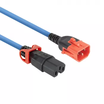 ACT Stromkabel C14 IEC Lock+ Dual Locking - C15 IEC Lock+ blau 1 m, PC3870