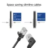 ACT Schwarz 1.5 m U/FTP CAT6A LSZH Slimline Patchkabel mit RJ45-Steckern 90° abgewinkelt rechts auf gerade