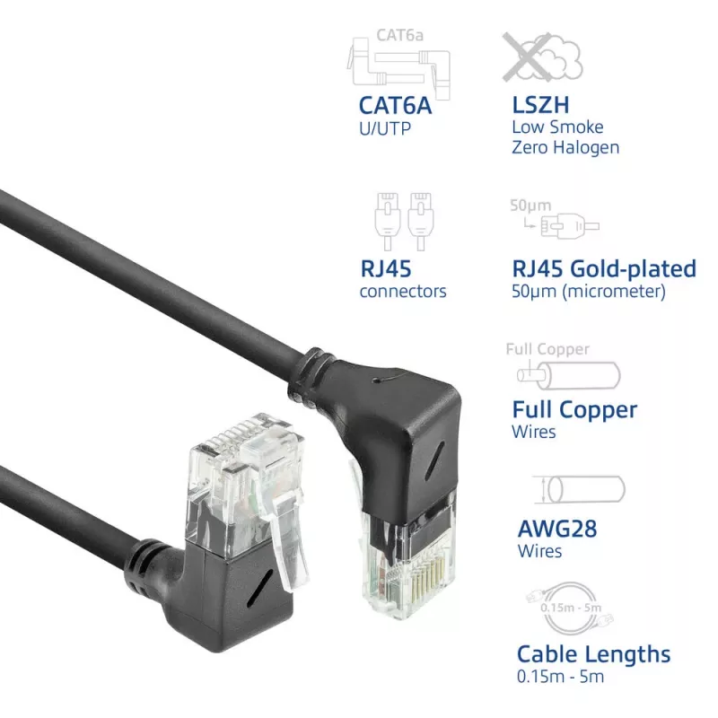 ACT Netzwerkkabel DD7930 Cat6a U/UTP Patchkabel 0,15 m RJ-45 schwarz