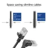 ACT schwarz 5 m U/FTP CAT6A LSZH Slimline-Patchkabel mit RJ45-Steckern 90° abgewinkelt (nach unten) zu gerade