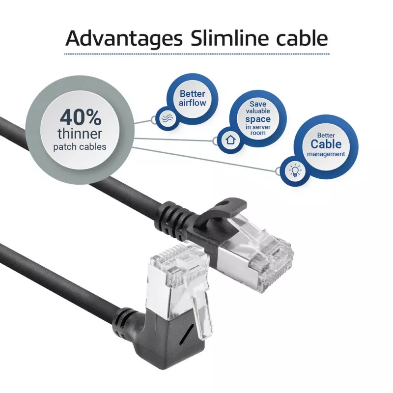 Netzwerkkabel ACT DA4901 Cat6a U/FTP (STP) Schwarz 1 m mit RJ-45 vergoldeten Kontakten