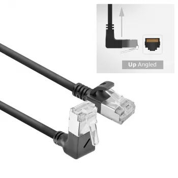 Netzwerk-Patchkabel ACT DA4902 Cat6a U/FTP (STP) 2 m, RJ-45 auf RJ-45, vergoldete Kontakte, schwarz