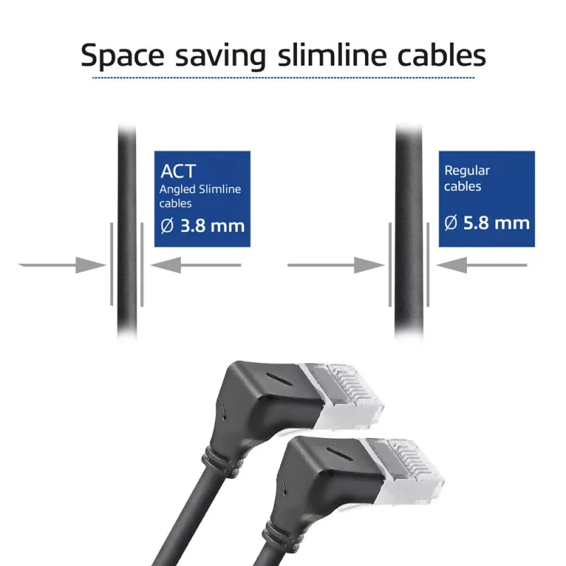 ACT-Netzwerkkabel DA5900 Cat6a U/FTP (STP), RJ-45 auf RJ-45, 0,5 m, schwarz