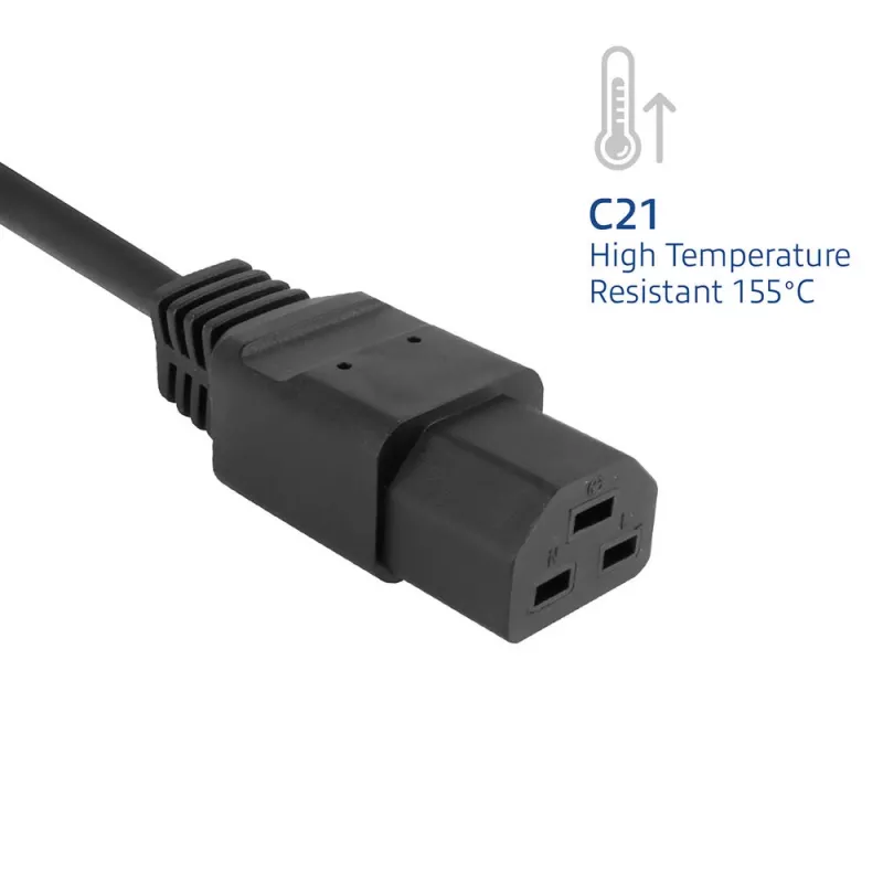Netzkabel ACT C14 auf C21 IEC60320 schwarz 2,5 m, 250 V, 10 A