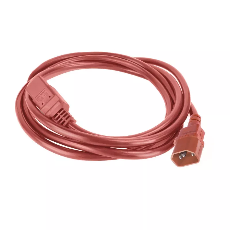 Powercord ACT C14 auf C21 IEC60320 rot 3 m, 250 V 10 A