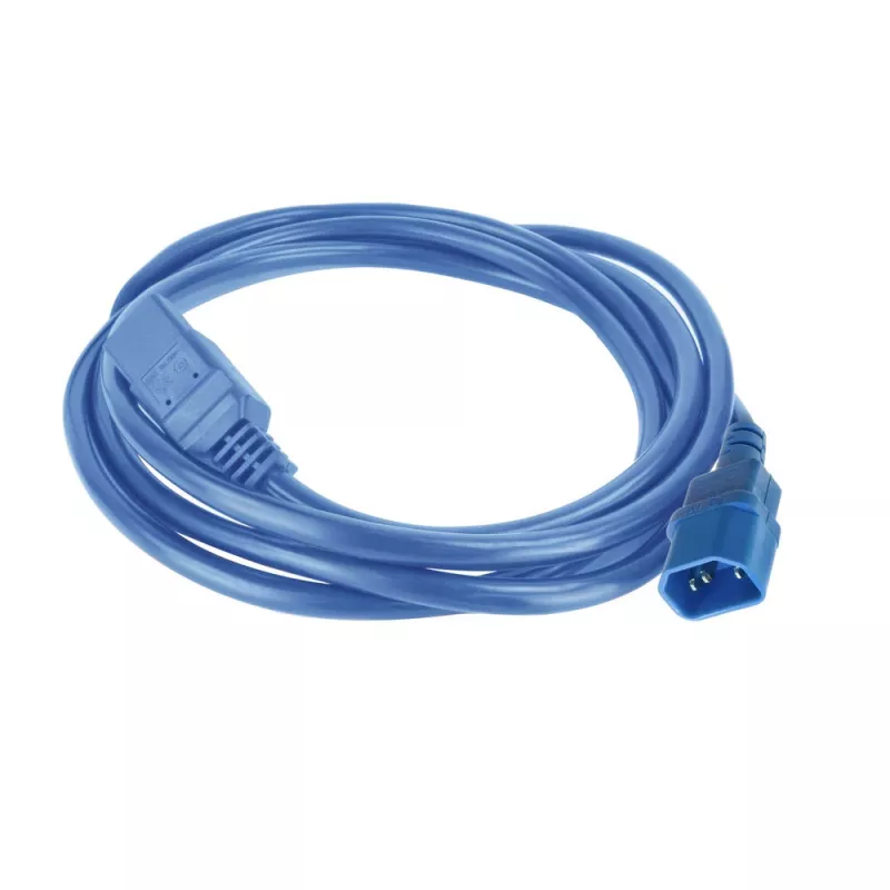ACT-Netzkabel C14 auf C21 IEC60320 blau 1 m, 250 V 10 A
