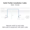 ACT Blau 85 Meter S/FTP CAT6A B2ca PoE++ 100W solides vorkonfektioniertes Installationskabel, RJ45 Stecker – Buchse