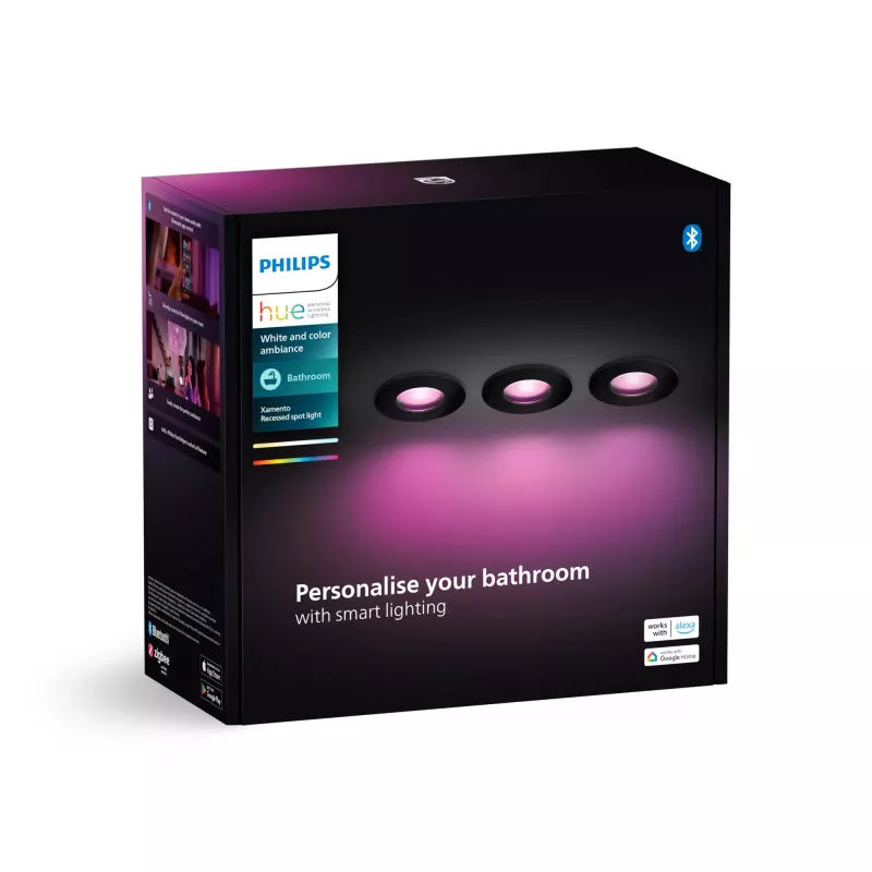 Philips Hue White and Colour Ambience Dreierpack Xamento Einbaustrahler