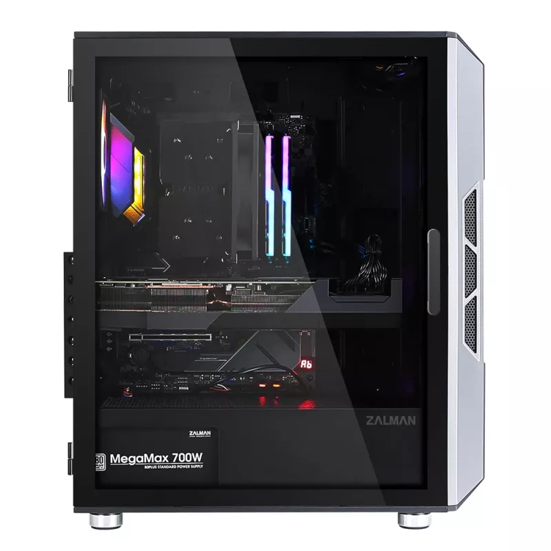 Zalman i3 Neo ATX Mid-Tower-Gehäuse mit RGB, 4 Lüfter, Schwarz