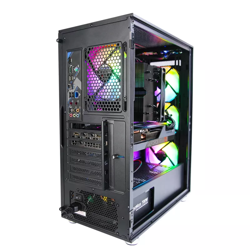 Zalman i3 Neo ATX Mid-Tower-Gehäuse mit RGB, 4 Lüfter, Schwarz