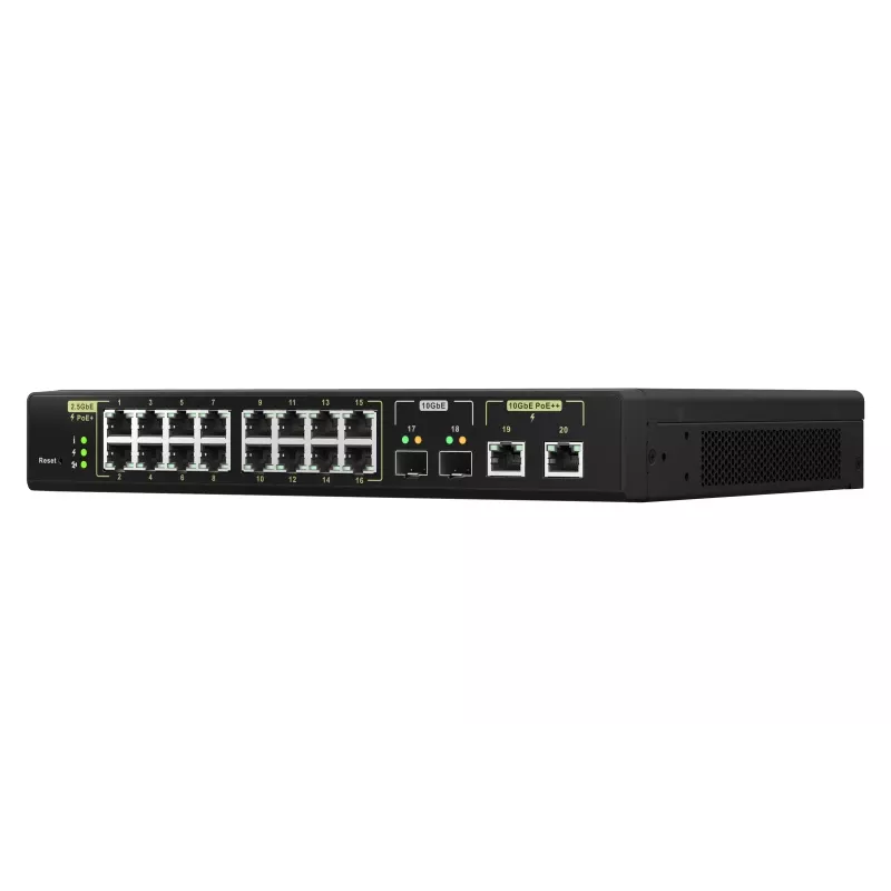 QNAP QSW-M2116P-2T2S Netzwerk-Switch Managed L2 2.5G Ethernet Power over Ethernet (PoE) Schwarz
