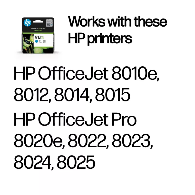 HP 912XL High Yield Cyan Original Druckerpatrone, Cyan, 1 Stück, 700 Seiten
